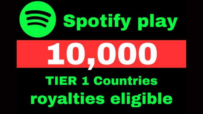 7576Spotify promotion 100K Spotify USA Track Plays from premium account royalties eligible lifetime guaranteed