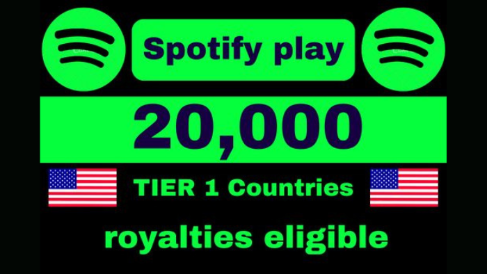 7650Spotify promotion 100K Spotify USA Track Plays from premium account royalties eligible lifetime guaranteed