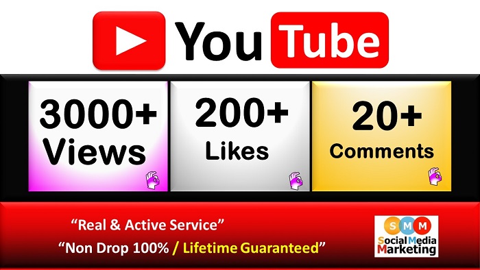 10166Get 3000+ YouTube Video Views from A+ Country, 200+ Likes & 20+ Comments Real Active Users, Non-Droop / Lifetime Guaranteed.