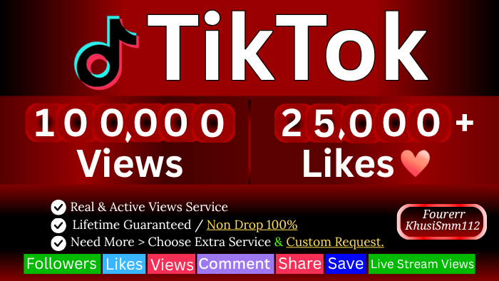 258883Best TikTok Offer 1M+ views 5000+ likes Real and parmanent