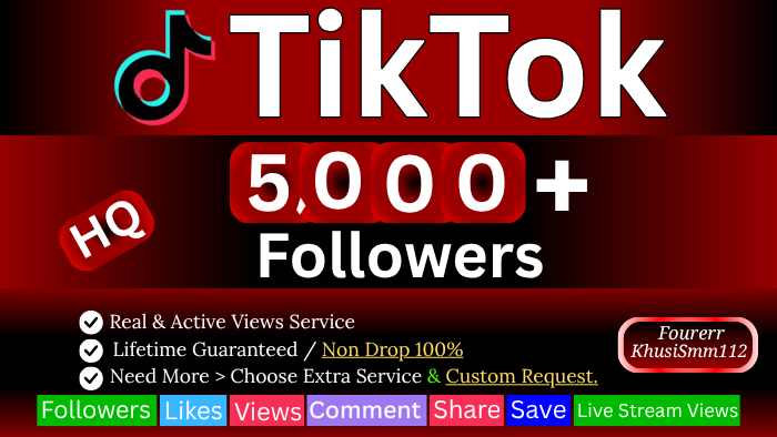 261517Promote 5,000+ TikTok Followers 🎯 | from HQ Real Active Users, Non-Drop, Lifetime Guarantee