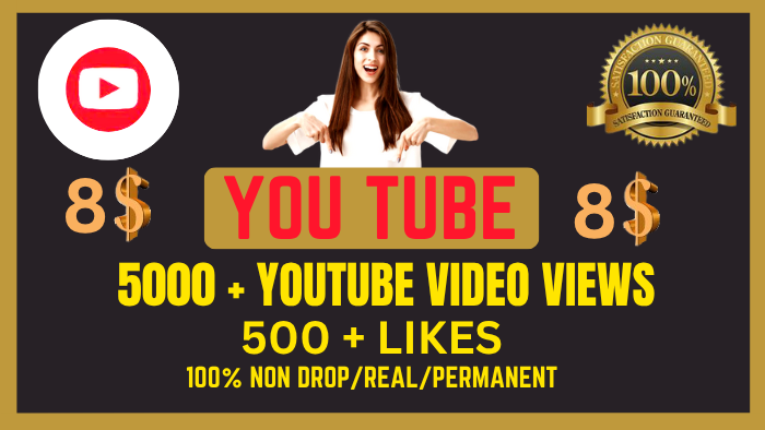 2501385000+ YouTube Video Views, 500+ Likes REAL A+ Country Viewers, Good Retention, Non Drop / LifeTime Guaranteed