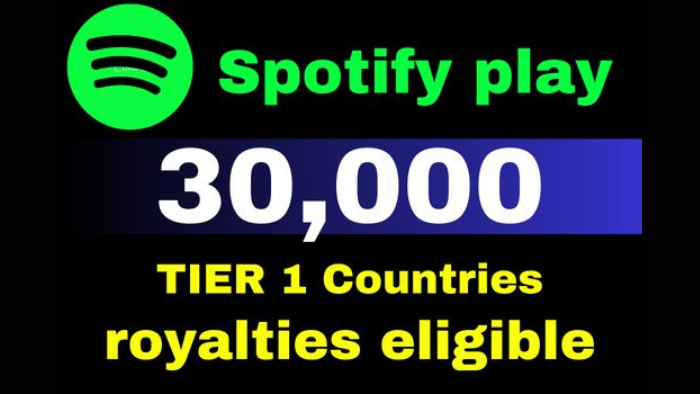 7582Provide 10,000 Spotify Plays, high quality, royalties eligible, TIER 1 countries, active user, non-drop, and lifetime guaranteed