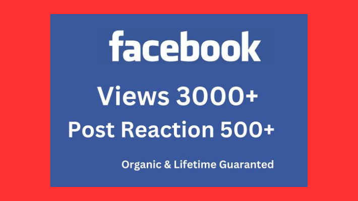 6916Send 7000+ Facebook views 1000+ Post Reaction Never Drop