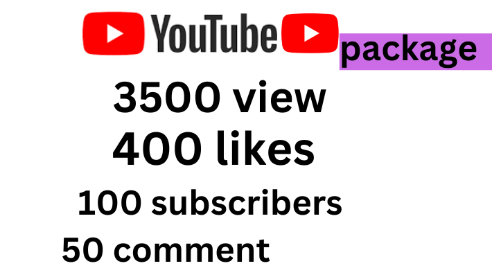 55959you well get YouTube promotion Real 3500 views,400 likes, 100 subscribers,50 comments