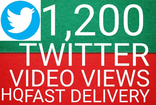 I will give you Add 1,200+ twitter videos views 100% Real Views high quality [Instant Start]