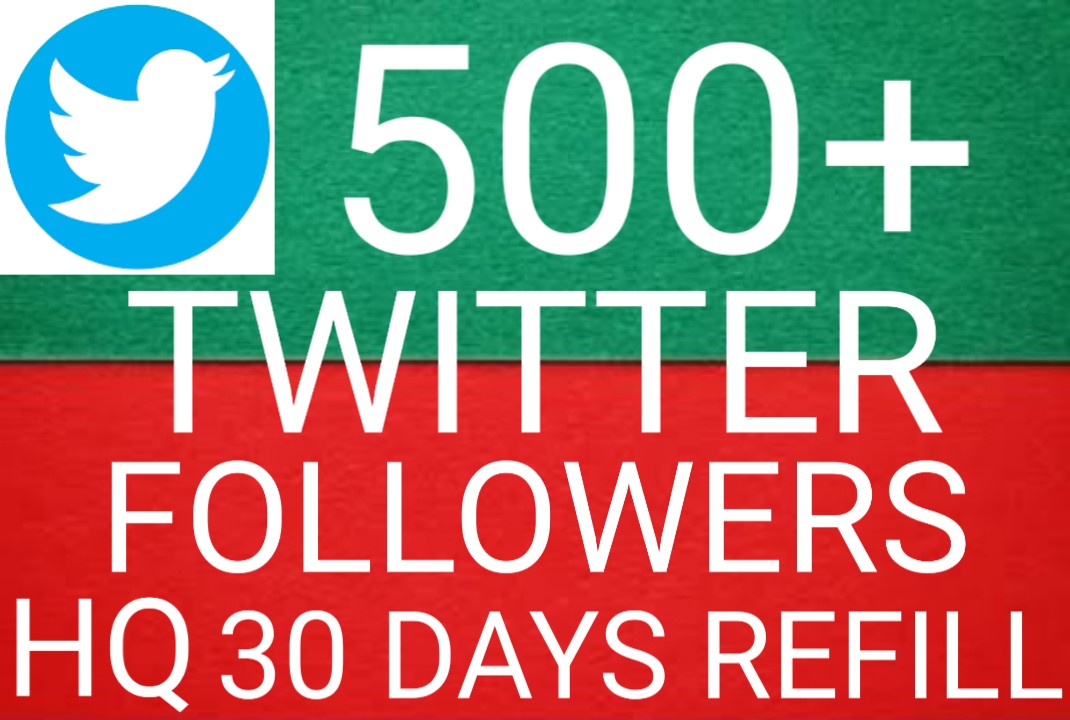 I will give you  Add 500+ twitter followers 100%  Real followers high quality [Instant Start]