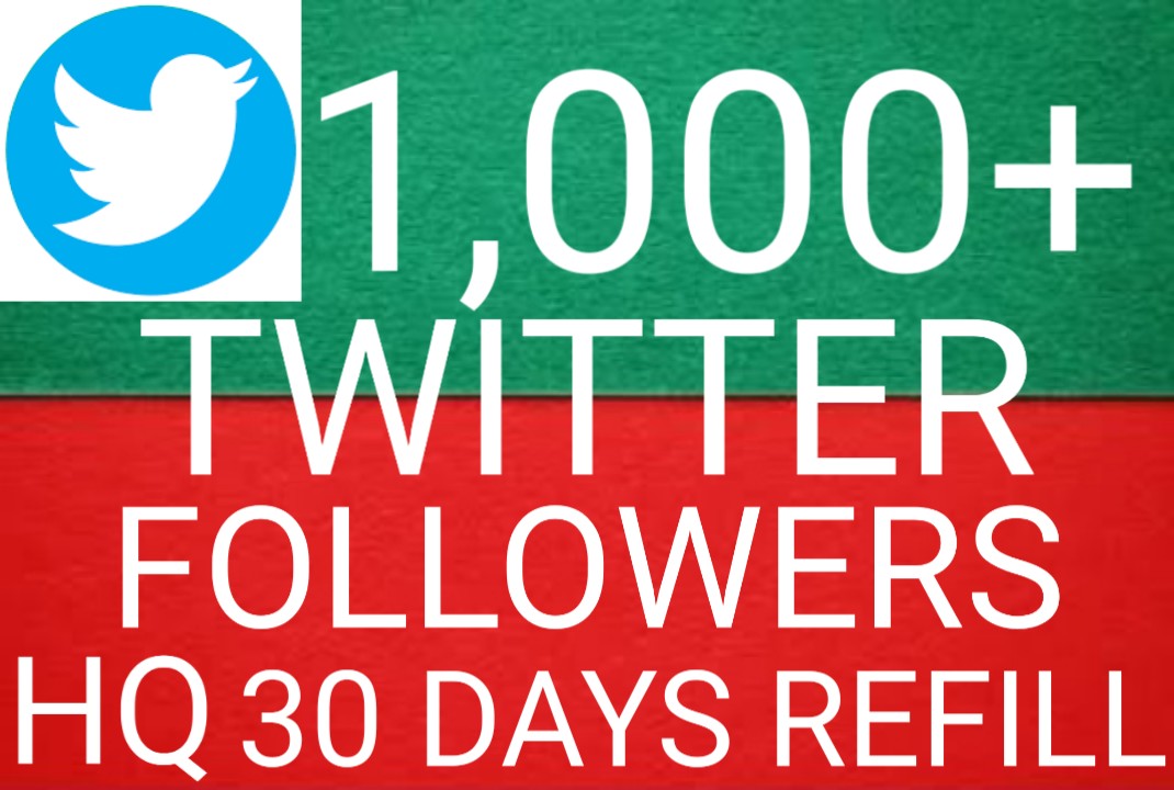 I will give you  Add 1000+ twitter followers 100%  Real followers high quality [Instant Start]