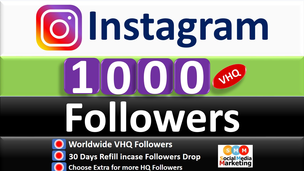 Get Instant 1000+ Instagram VHQ Followers Real & Active Users, Refill Guaranteed incase Followers Drop