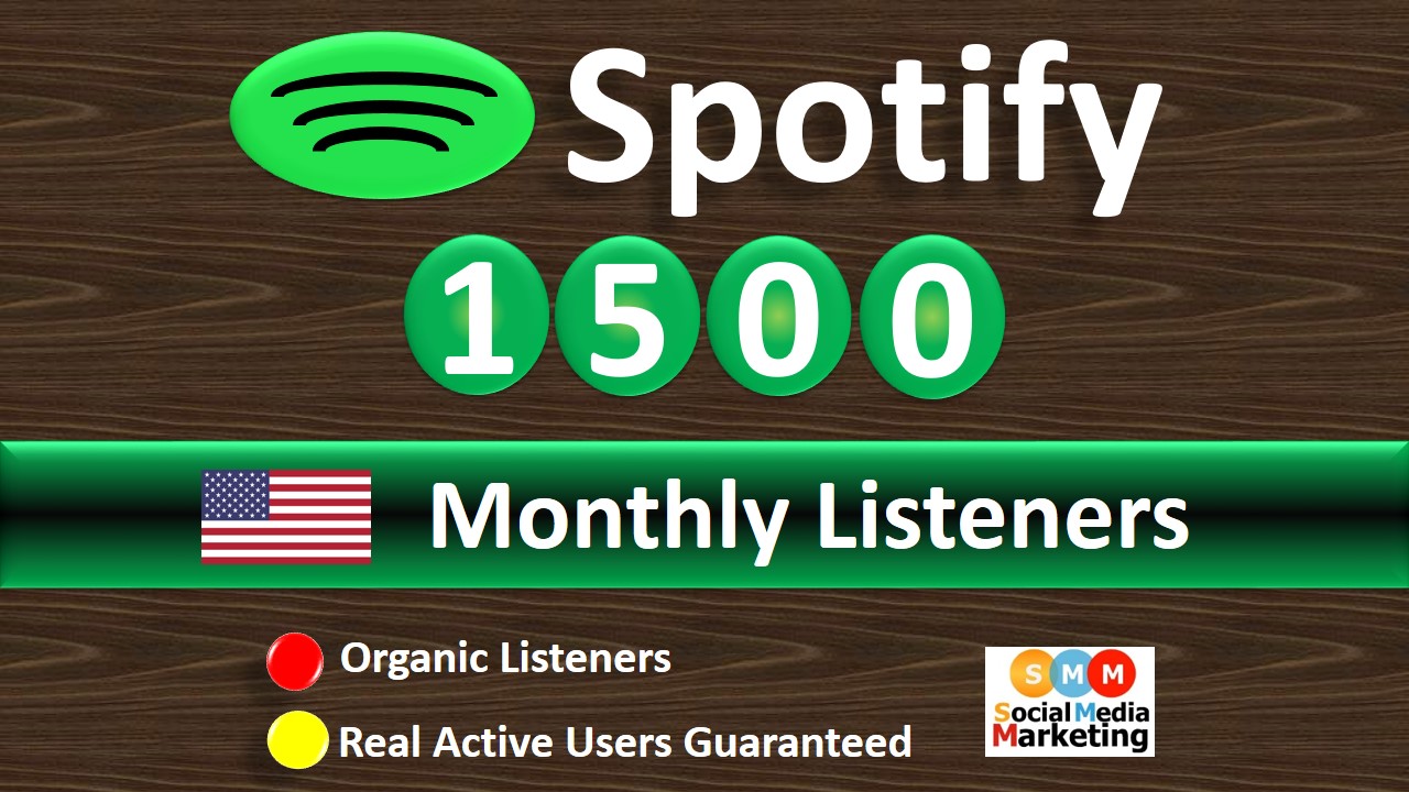 Get 1500+ Spotify Monthly Listeners From HQ USA Accounts Real Active Users  Guaranteed
