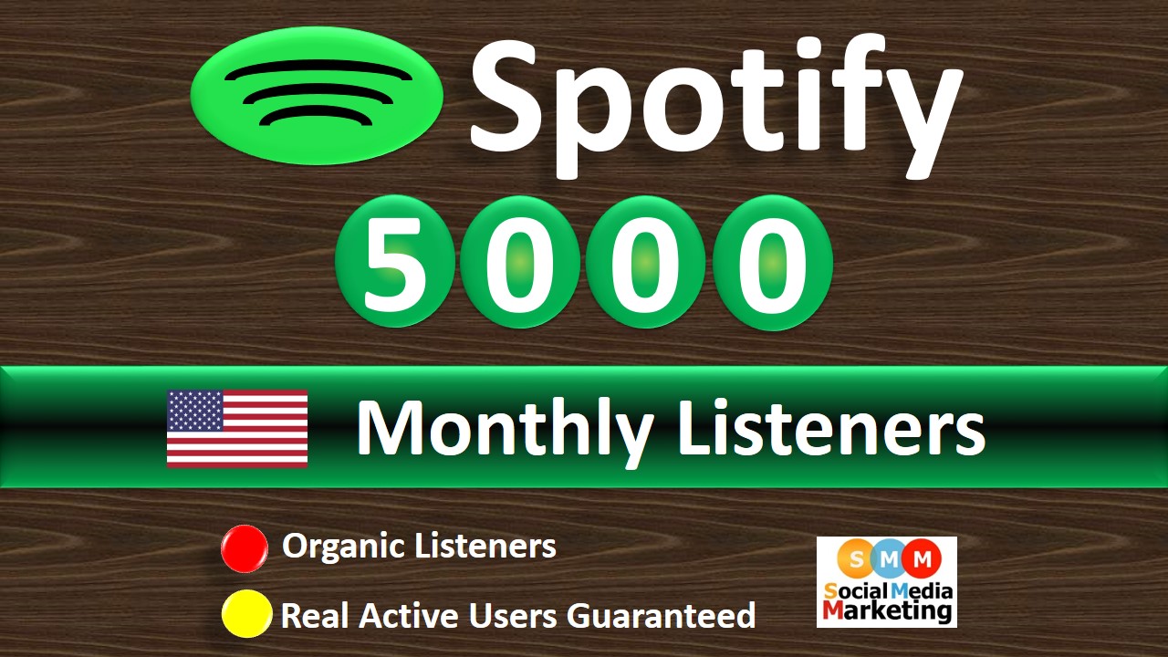 Get 5000+ Spotify Monthly Listeners From HQ USA Accounts Real Active Users  Guaranteed