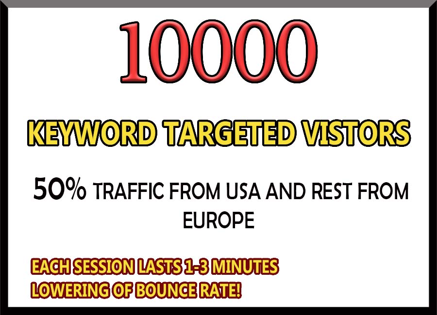10,000 keyword targeted google organic traffic for $9