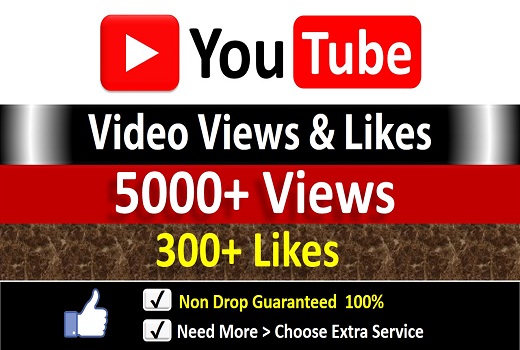Get Instant 5000+ YouTube Video Views + 500 Likes to REAL Viewers, Non-Drop / incase Life Time Refill Guarantee