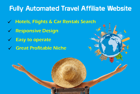 Fully automated travel booking affiliate website for income source