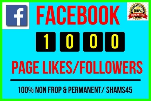Get Instant 1000+ Real Facebook Likes / Followers, all are Non-drop and Lifetime permanent