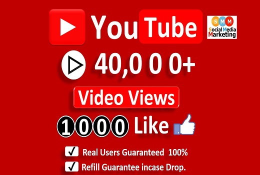 Get Organic 40,000+ YouTube Video Views & 1500+ Likes, Real Active Users, Non Droop / Refill-LifeTime Guaranteed.