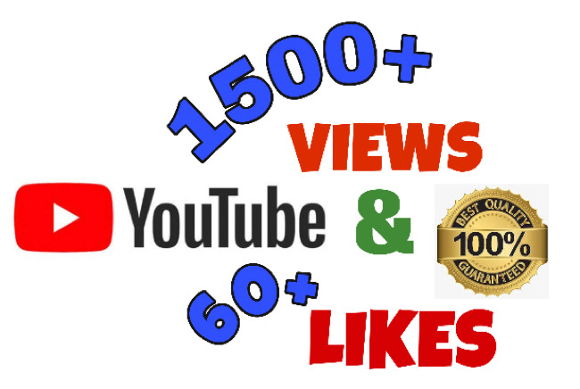 I will add 1500+ Views & 60+ Likes on YouTube post .High Quality.