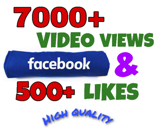 I will add 7000+ Video Views & 500+ Likes on Facebook Video Post ! High Quality!