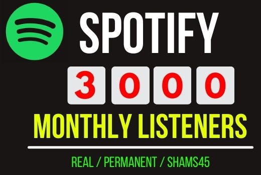 Add Instant 3000+ Spotify Monthly Listeners, Non drop and permanent , Guaranteed service
