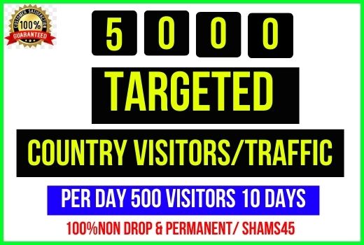 Get 5000+ Targeted Country Web Traffic, Per day 500 traffic -10 days
