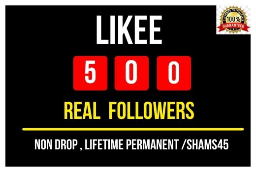 I will Provide 500+ Likee Real followers , Non drop and Permanent