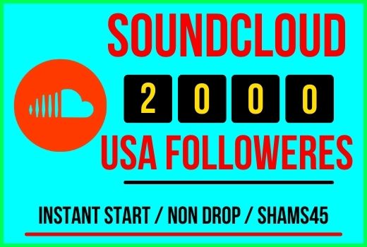 I will give 2000+ Sound Cloud Real followers Instant, all are real non drop and lifetime permanent