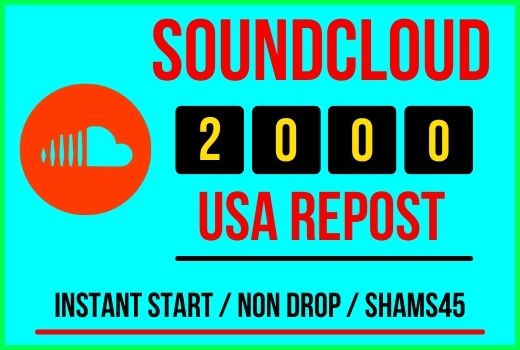 I will give 2000+ Sound Cloud Re post Instant, all are real non drop and lifetime permanent