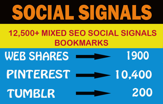12,500+ Mixed Seo Social Signals Bookmarks Google Ranking