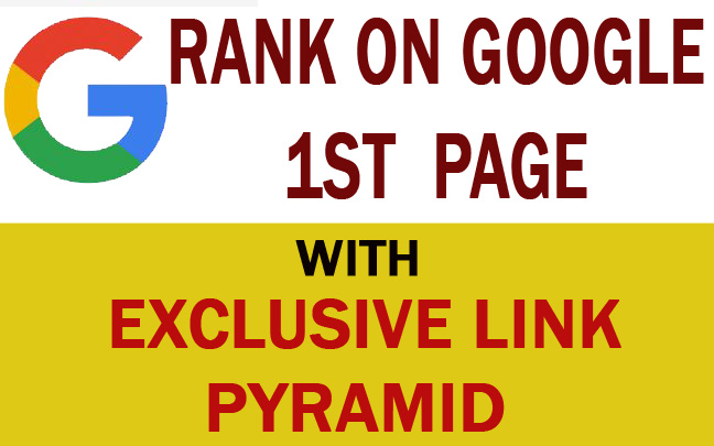 Rank on Google 1st page by exclusive Link Pyramid. Backlinks by Unique Domain