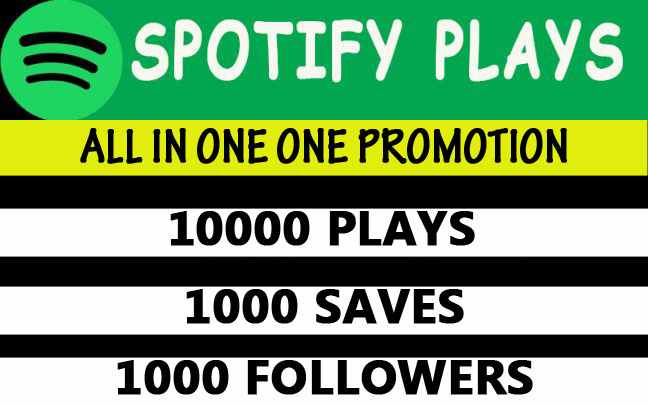Spotify 10,000 plays, 1000 saves, 1000 followers promotion