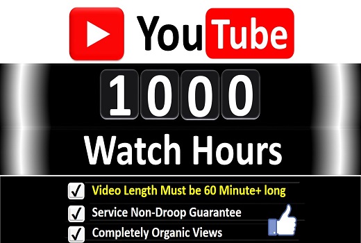 Get Organic 1000+ Hours Watch Time YouTube Video Views & 300 Likes for 𝐌𝐨𝐧𝐞𝐭𝐢𝐳𝐚𝐭𝐢𝐨𝐧 Channel, Guaranteed Service .
