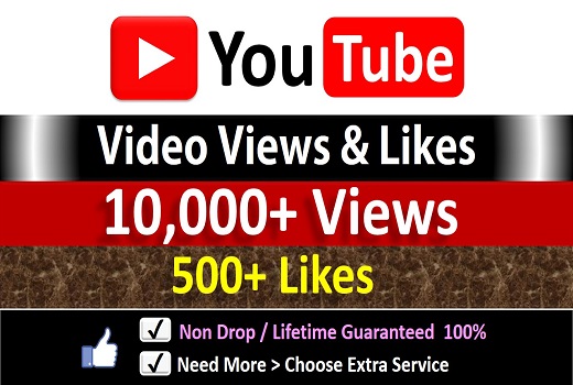Instant 10,000+ YouTube Video Views + 500 Likes to REAL Viewers, Non-Drop / incase Life Time Refill Guarantee