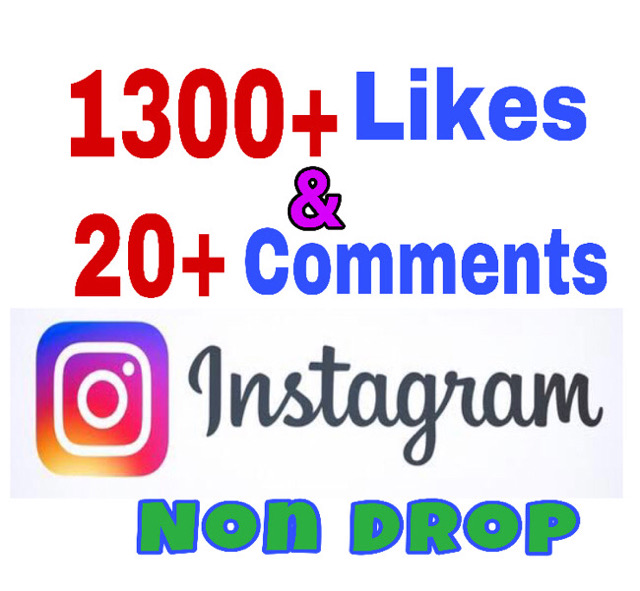Add 1300+ Likes & 20+ Comments on Instagram post. Non drop!