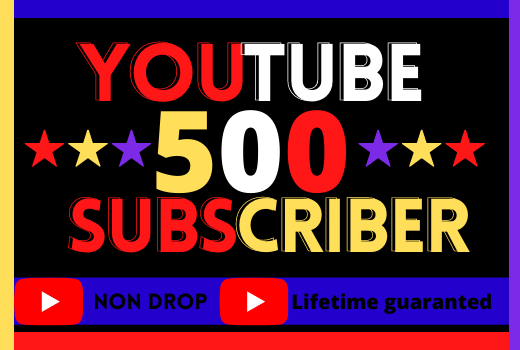 I Will Give Organic 500 Subscribers. Non-Drop, 100% real best quality and life time permanent