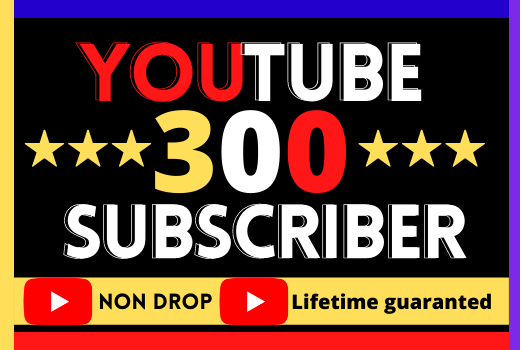 I Will Provide YouTube 300 Real Subscribers. Non-Drop, High Quality, Organic and Life Time permanent