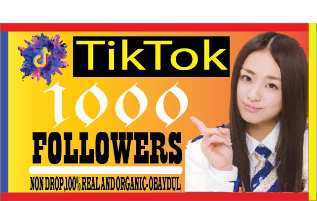 i will do fast your tiktok account 1000 followers non drop ,life time guaranteed and organic