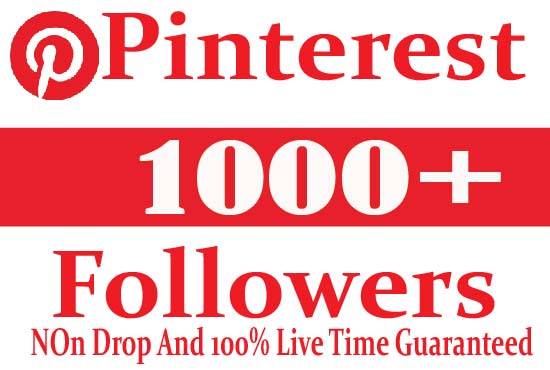 I Will Provide 1000+ Pinterest Followers Active User Non Drop And Live Time Guaranteed