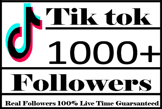 I Will Provide 1000+ Tiktok Followers Active User Non Drop And Live Time Guaranteed
