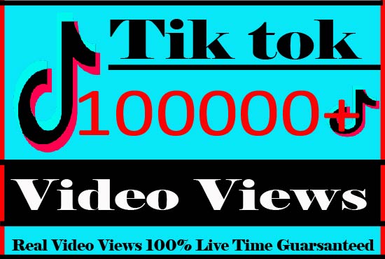 I Will Provide 100000 + Tiktok Video Views Non Drop Active User And Live Time Guaranteed