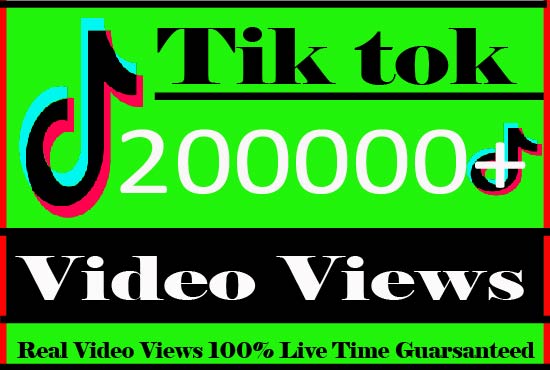 I Will Provide 200000+ Tiktok Video Views Non Drop And Active User Live Time Guaranteed