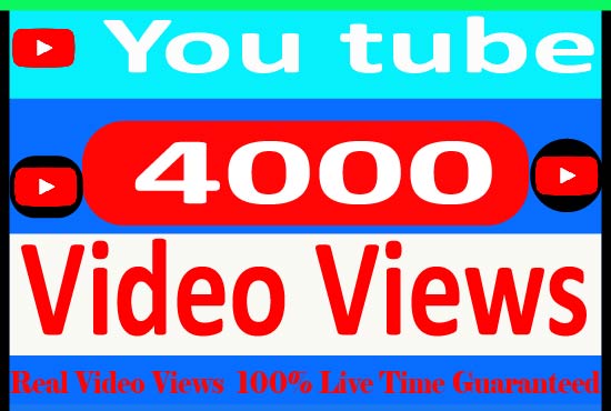 I Need Provide your 4000+ YouTube video Views Non Drop and 100% Live Time Guaranteed