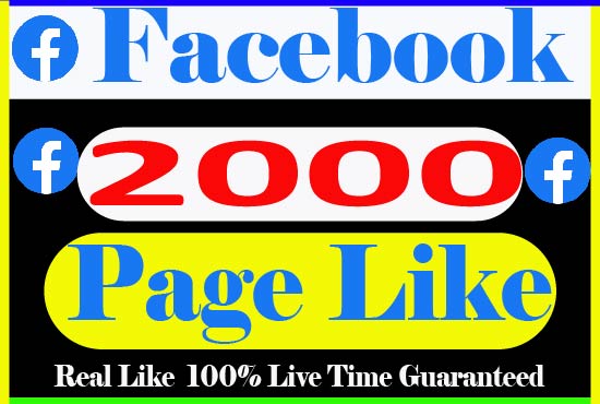 I Will provide 2000+ Facebook pages Like And Non drop but Live Time Guaranteed