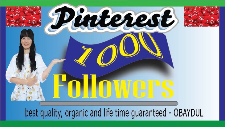 i will do pinterest 1000 followers. non-drop, high quality, and organic