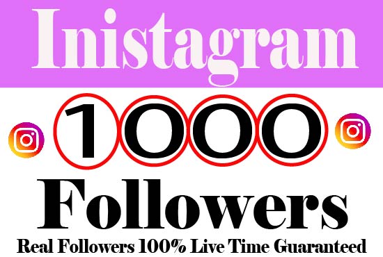I will provide 1000+ Instagram Followers Real active User Non Drop Live Time Guaranteed