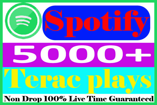 I will submit your 5000+ Spotify track Plays Non Drop Active User And Live Guaranteed