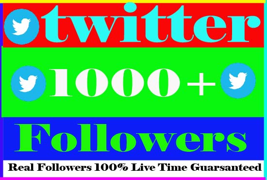I Will Provide 1000+ Twitter Followes Non Drop Active User And Live Time Guaranteed
