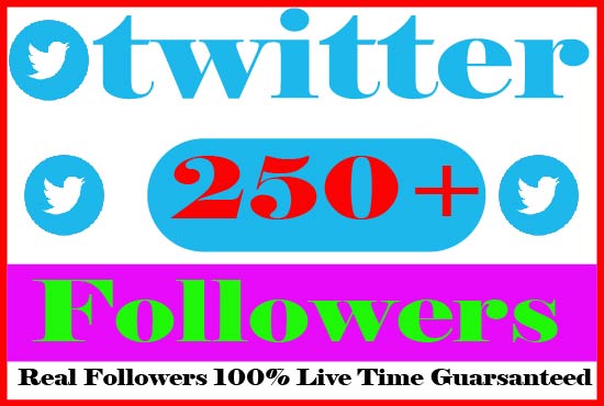 I Will provide 250+ twitter Followers Non Drop And Active User Live Time Guranteed
