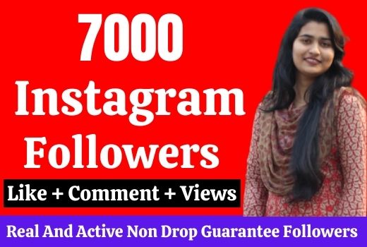 7000 live followers on Instagram. Guarantee