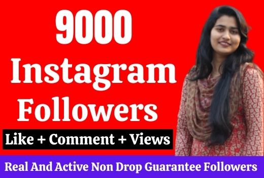 9,000 live followers on Instagram. Guarantee