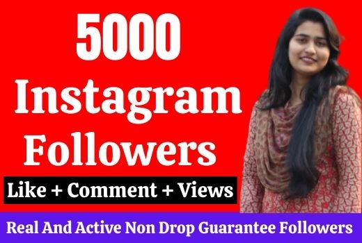 Get 5000 real Instagram followers, No Drop, Lifetime Guarantee